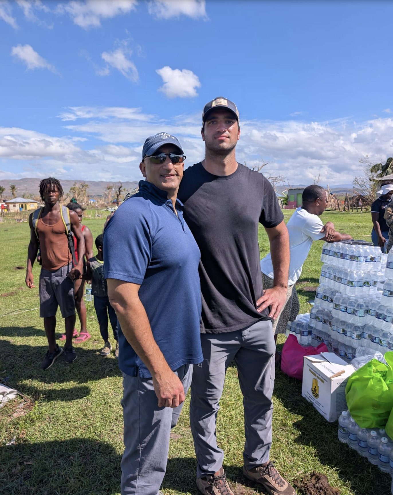 Rishi and Jay Singh in the field